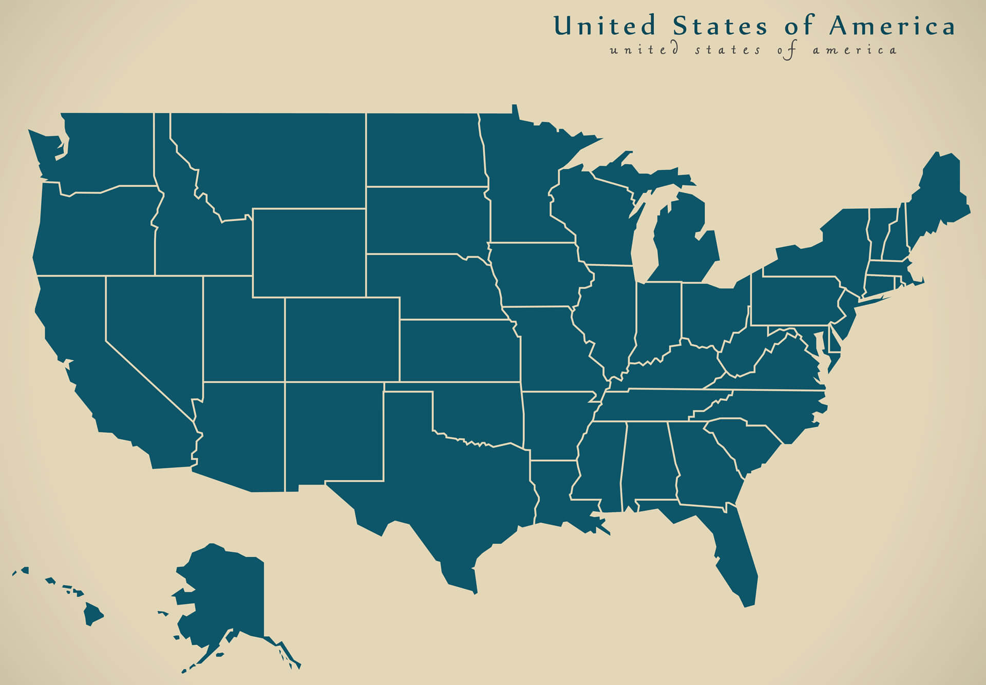 USA Map with Federal States